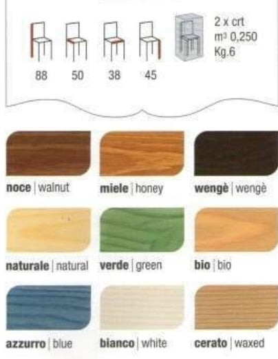 Tirolo Sedia in Legno di Pino Massello tinta naturale