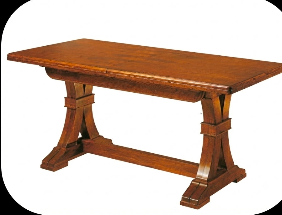 Tavolo fratino da pranzo noce lucido  allungabile 180x100 allungabile arriva a cm 360