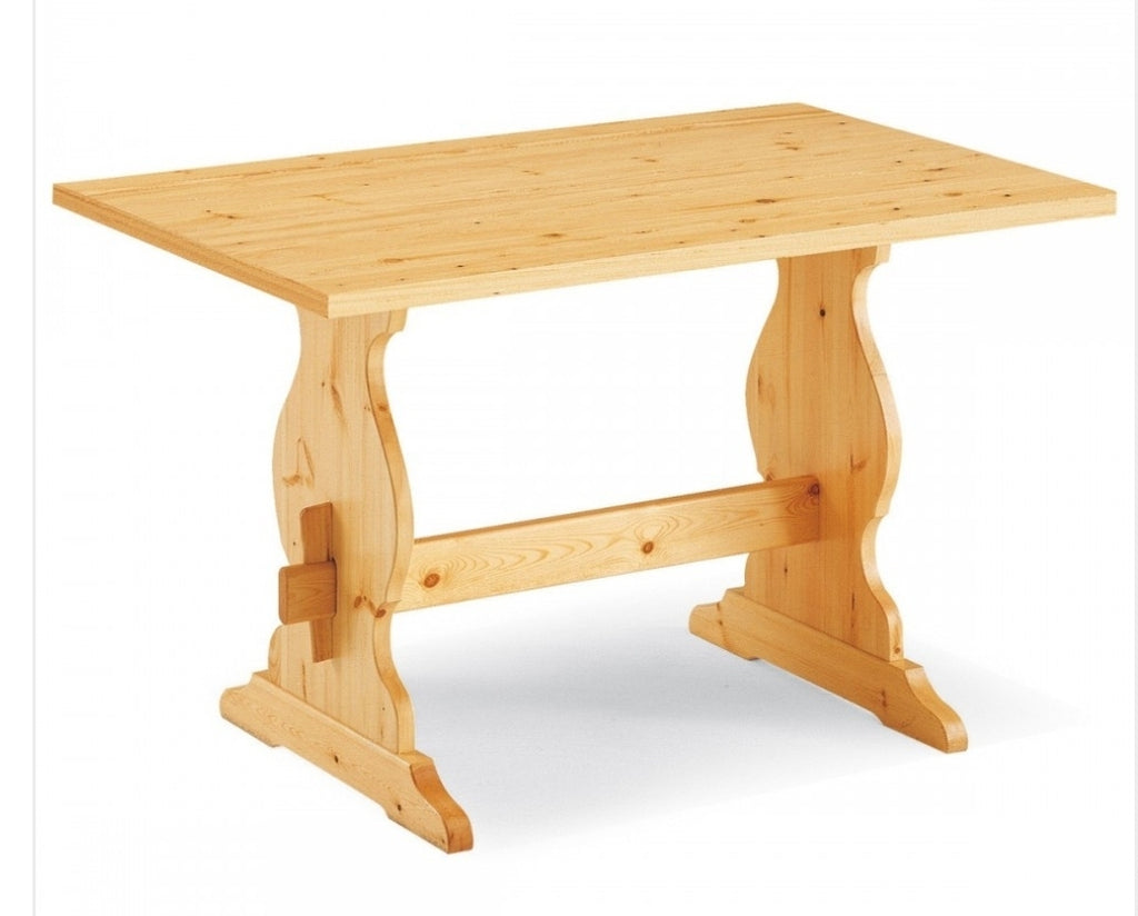 Giropanca Angolare Legno Pino + Tavolo Fisso + Sedie Tirolesi - Arredo Pub Chalet