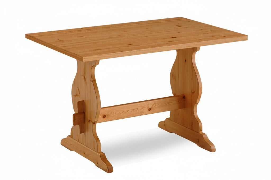 Tavolo Fratino Allungabile in Pino tinta noce 150x80 cm con 2 Allunghe da 40 cm