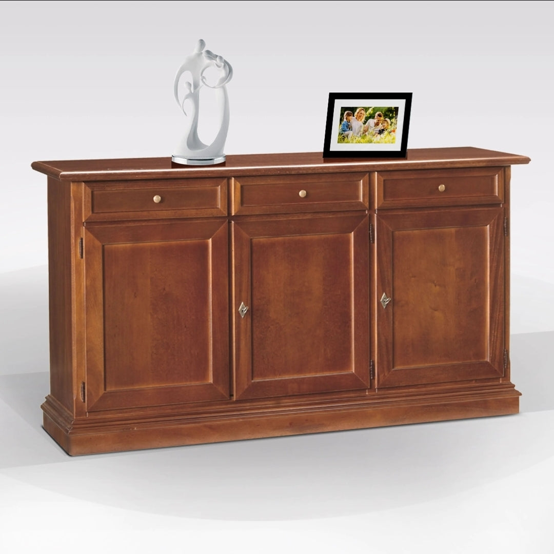 Credenza in Legno Massello Noce 156x42 H.85 cm