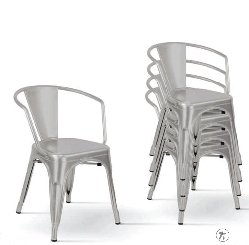 Sedia in Metallo Grigio in stock per arredo bar-gorizia