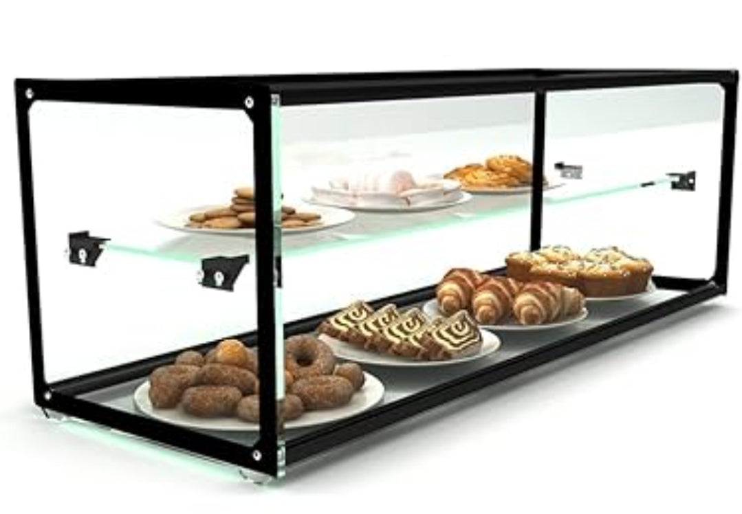 Vetrina espositore per pasticceria e pasticceria in vetro - EP30D - 920 x 300 x 300 mm - con luce LED
