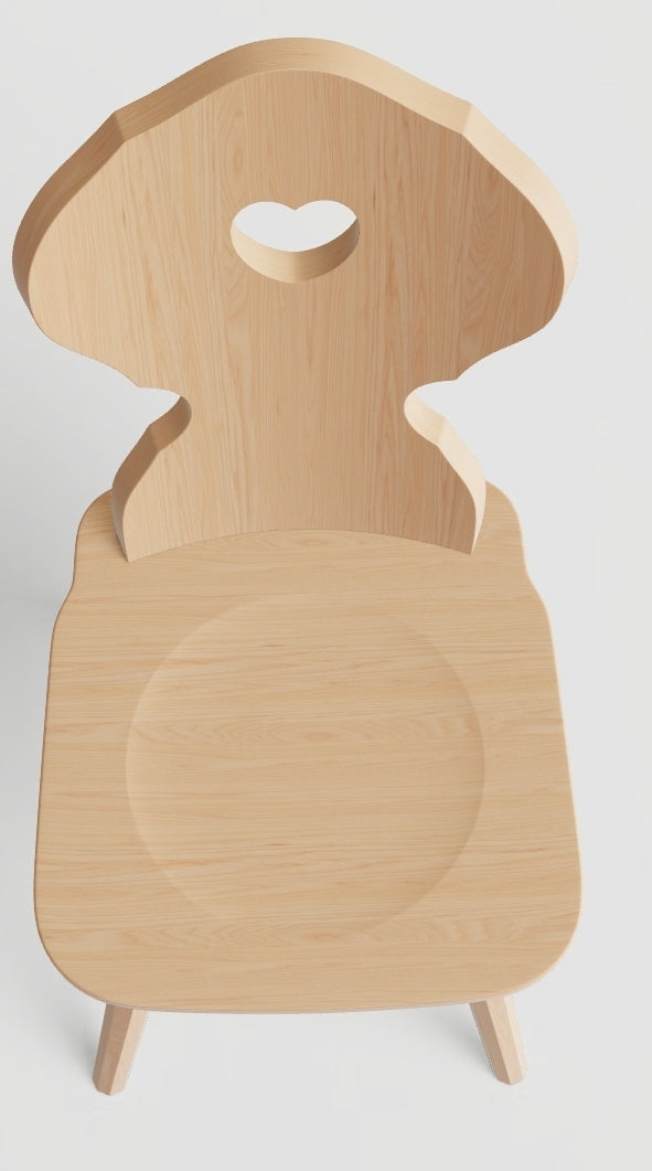 Sedia tirolese Monaco con cuore - rovere naturale