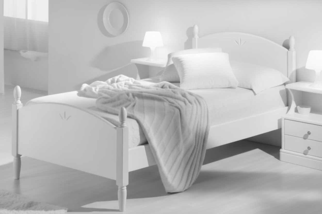 Letto Singolo con Letto L.202 P.88 H.88cm colore bianco