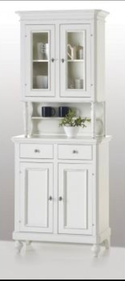 Cristalliera 2 ante napoletana arte povera in legno bianco 82x43x205 (1116+1117)