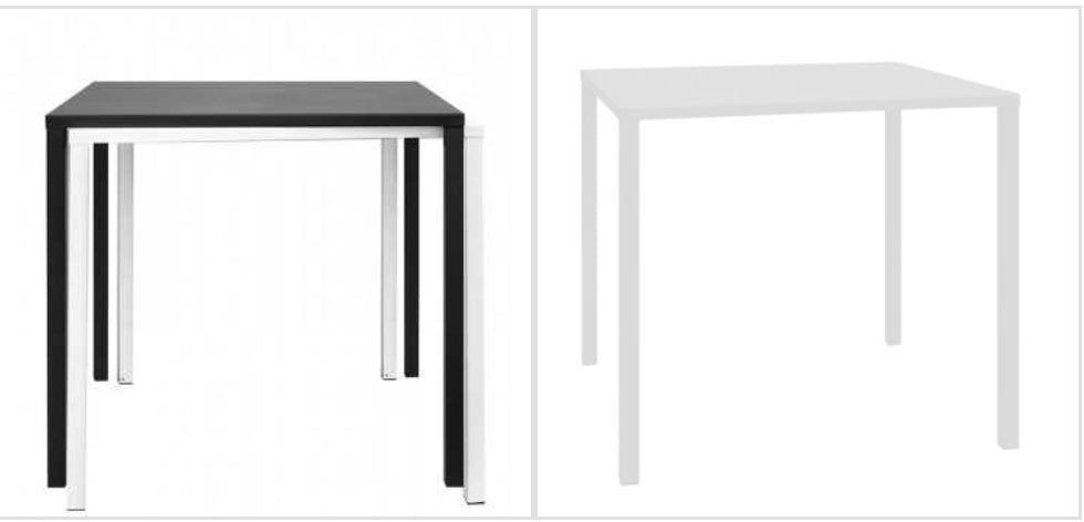 Tavolo Quadrato in Metallo Verniciato 80x80 cm