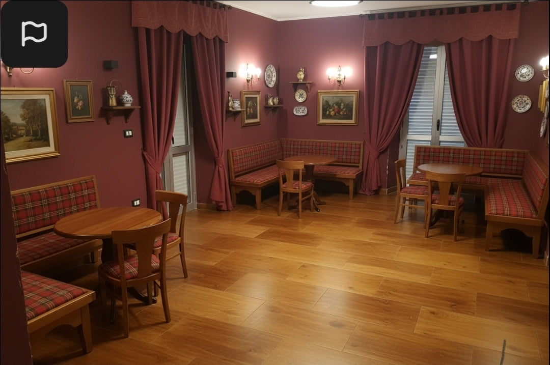 Angolo panca 153x153 per arredo pub, paninoteca