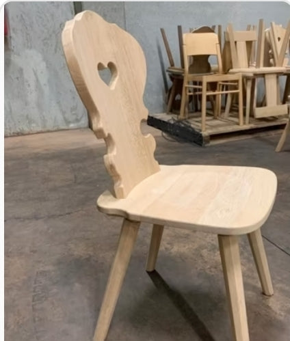 Sedia in stile tirolese legno abete grezzo