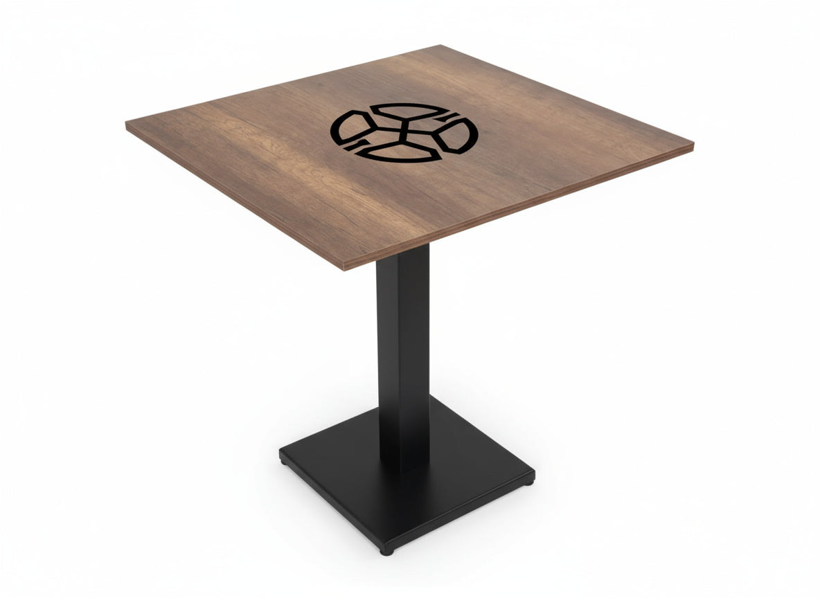 Tavolo Quadrato per Ristorante Piano Nobilitato Melamino Nice Scuro