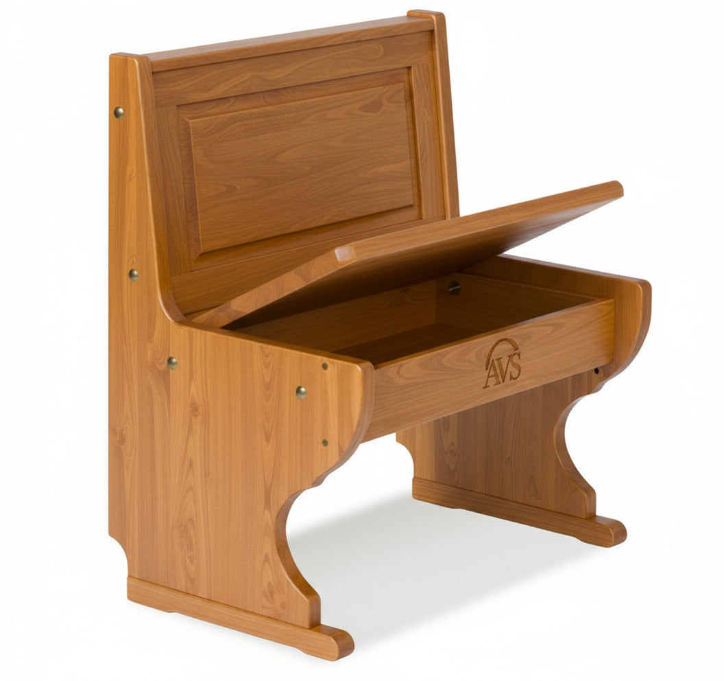 Panca per pub per casa con cassonetto tinta miele