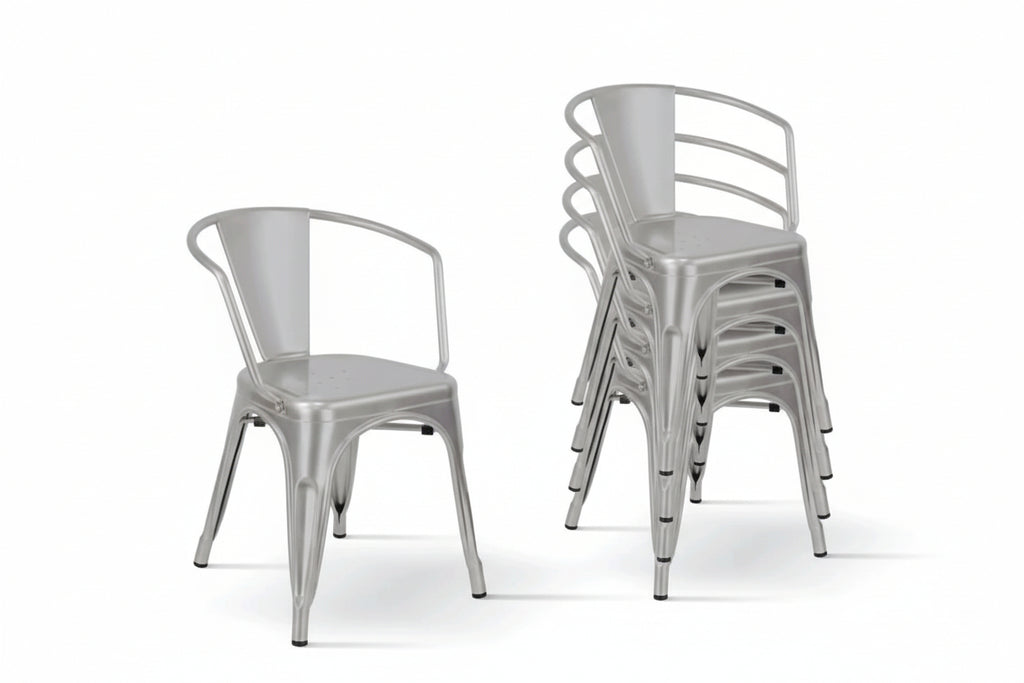 Sedia in Metallo Grigio in stock per arredo bar-gorizia