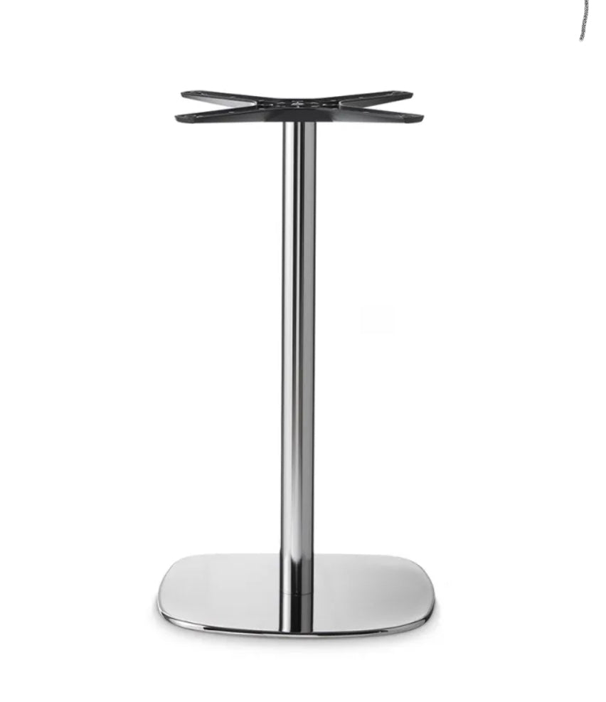 Base tavolo acciaio cromato lucido