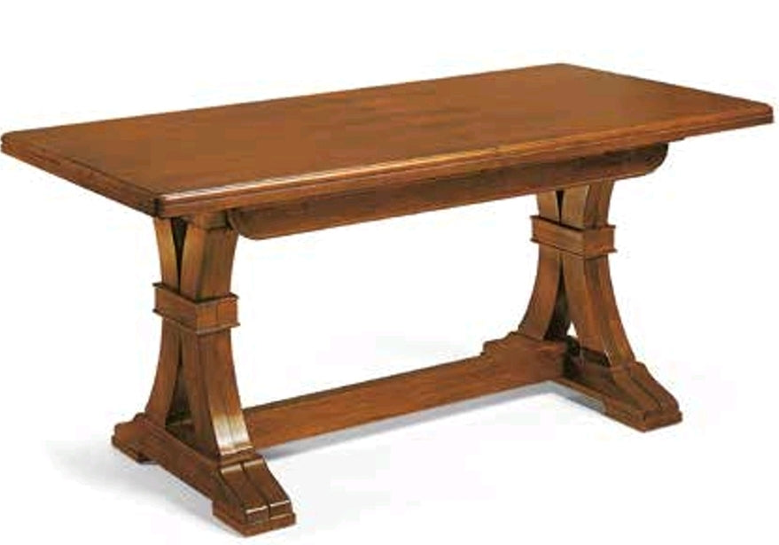 Tavolo Fratino Allungabile in Legno Massello Tinta Noce Arte Povera 180x100 cm