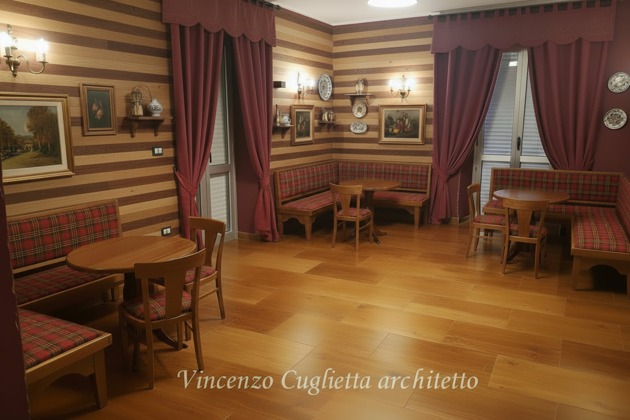 Angolo panca 153x153 per arredo pub, paninoteca