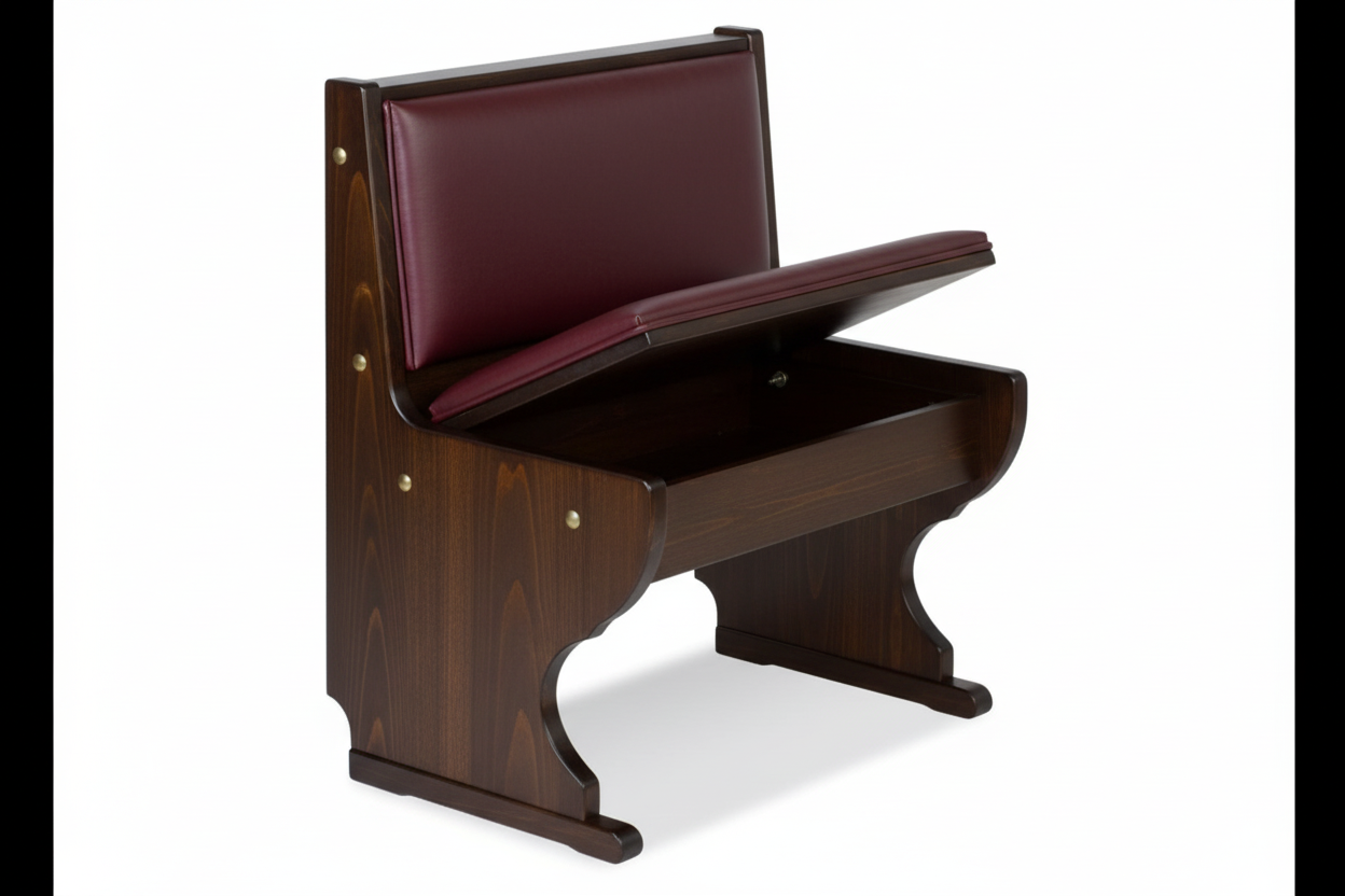 Panca Imbottita con Seduta e Schienale Imbottita con stoffa o ecopelle per arredo pub- 136x45x85 cm