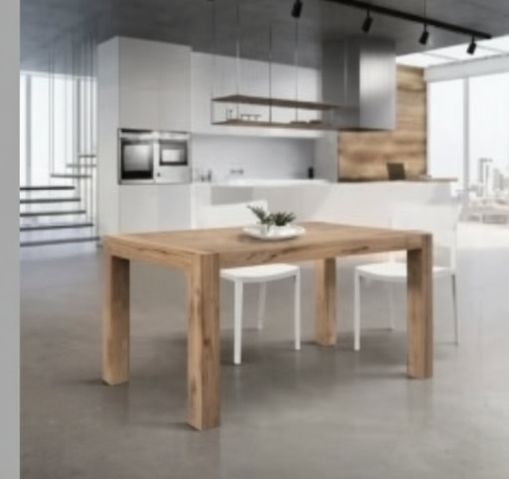 Tavolo Moderno Allungabile in Rovere Rustico 140-220×90 cm - Made in Italy