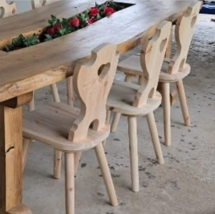 Tirolo Sedia in Legno di Pino Massello tinta naturale