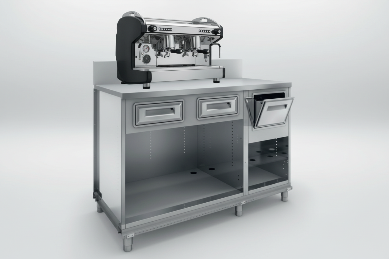 Banco Macchina Caffè Tramoggia con Battifiltro