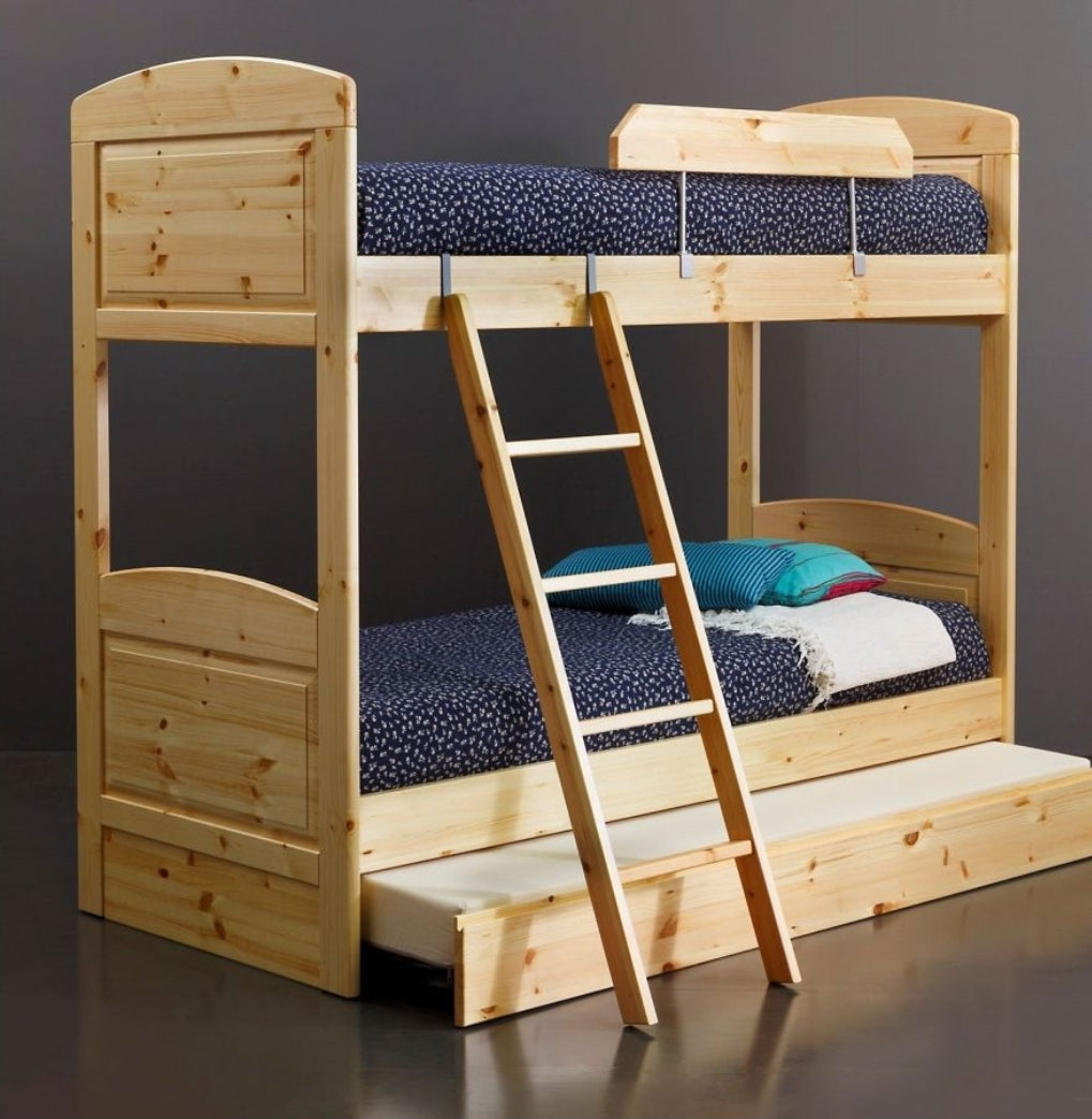 Letto a castello + estraibile in pino