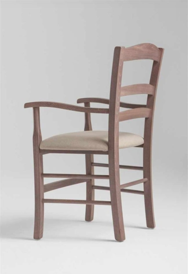 Venezia Braccioli - Sedia Rustica in Legno con Braccioli