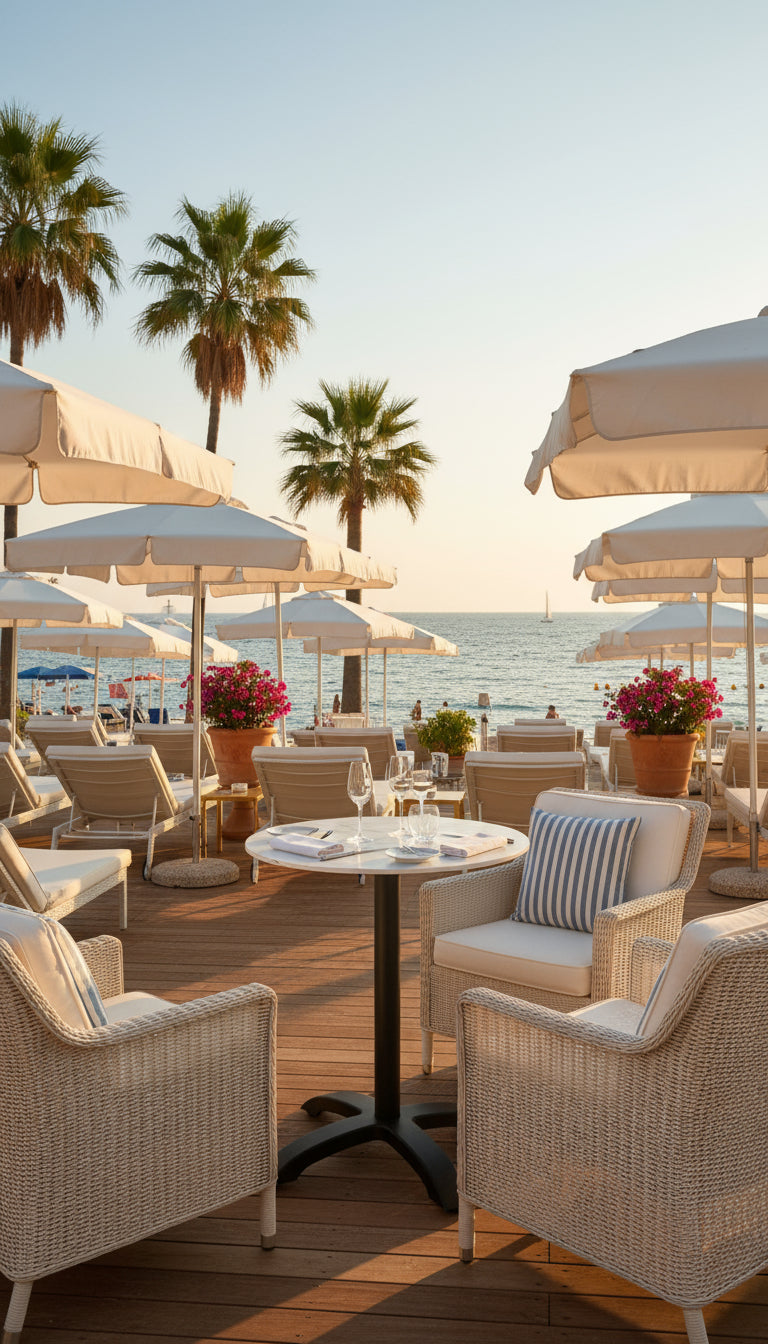 Tavolo da Esterno in Alluminio Ø60cm - Top Personalizzabile per Ristoranti