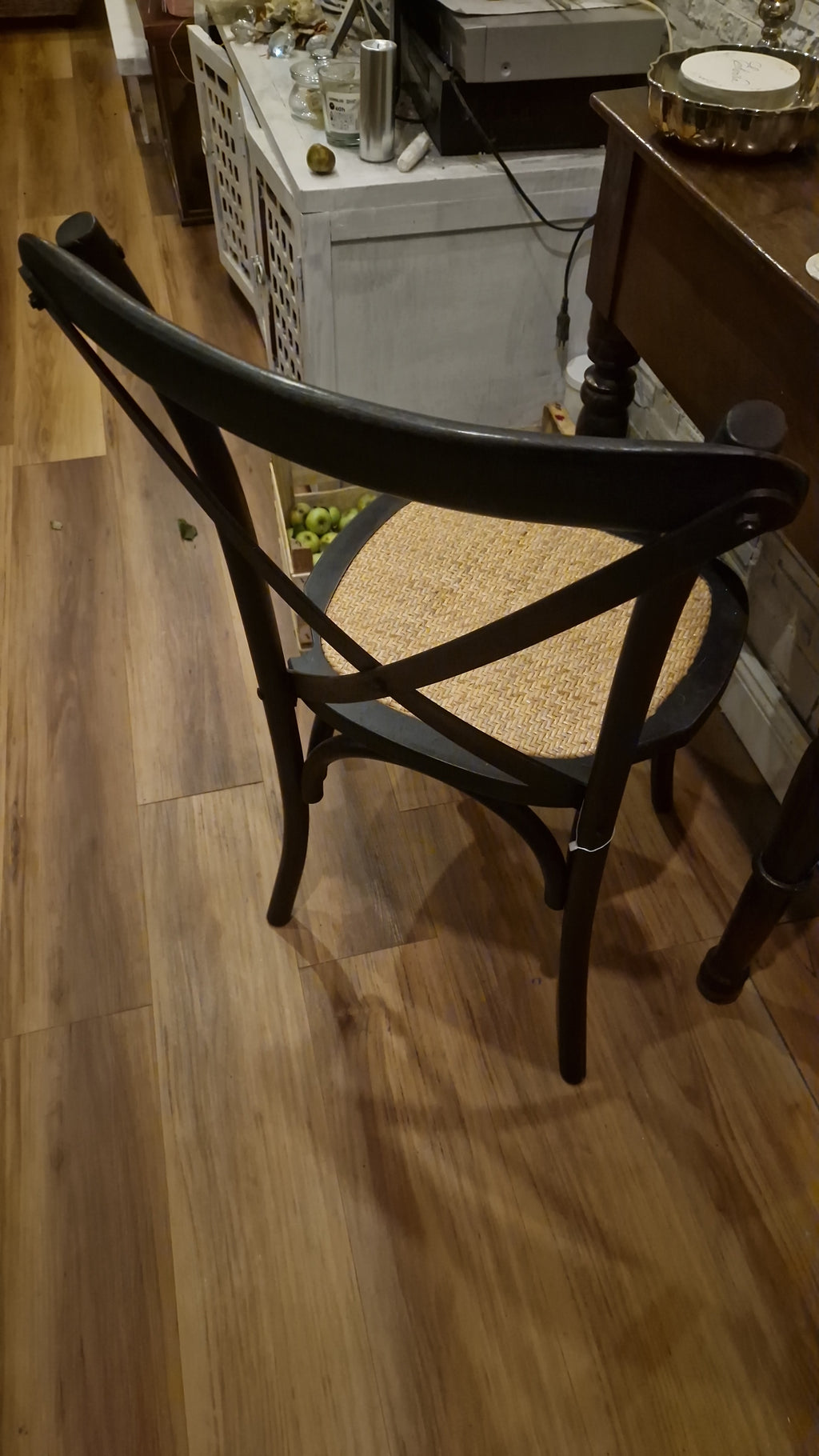 Sedia Thonet in massello e seduta in rattan finitura nero impilabili per  bar bistrot orosei , la spezia