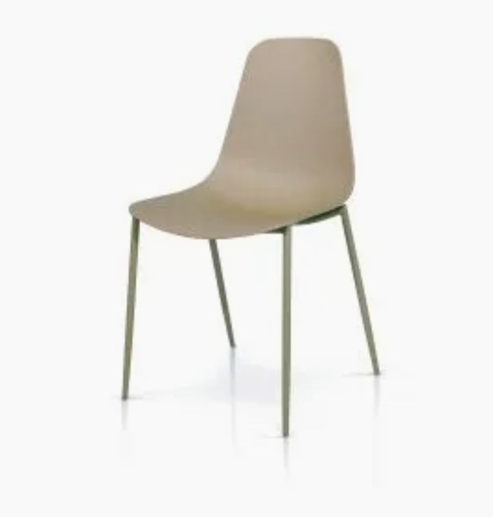 Set di sedie vicenza tortora in polipropilene e gambe in metallo