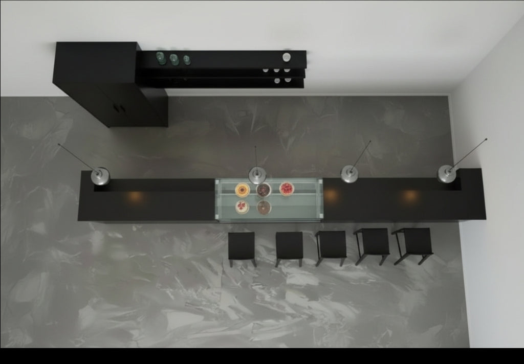 Bancone bar bologna con retrobanco e office cameriere