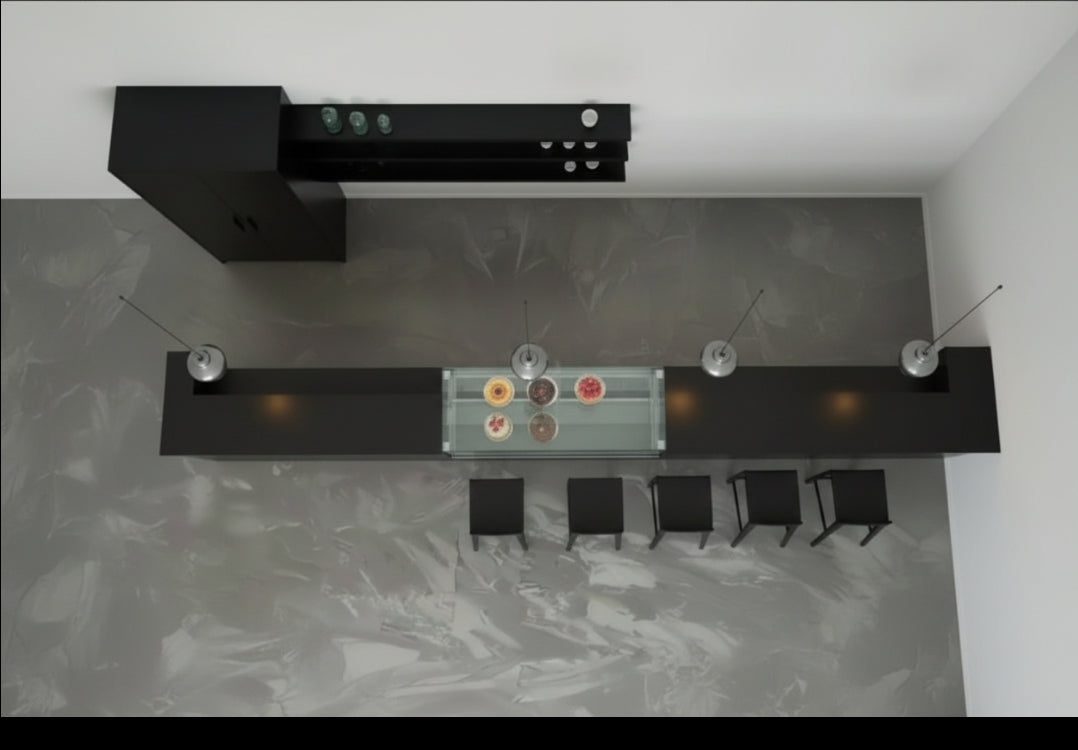 Bancone bar bologna con retrobanco e office cameriere