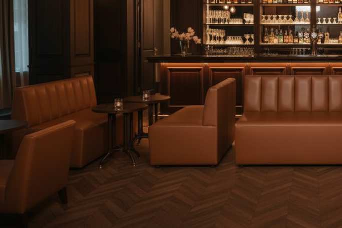 Divano per arredo bar, lounge bar con schienale Amantea
