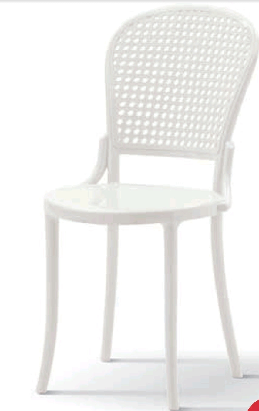 Sedia Polipropilene Trasparente viennese bianco lucido L.46 H.88 P.55 HS.47