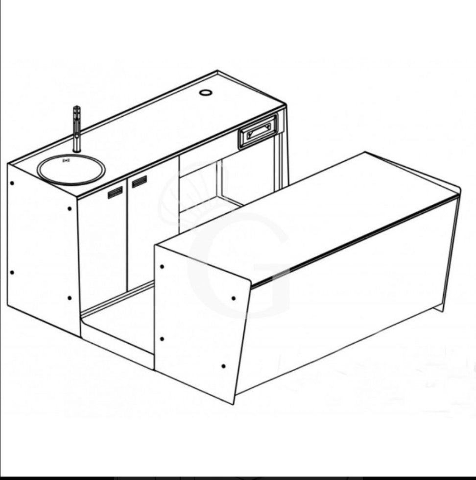 Bancone bar startup da metri 2.00 h 95 prima fascia