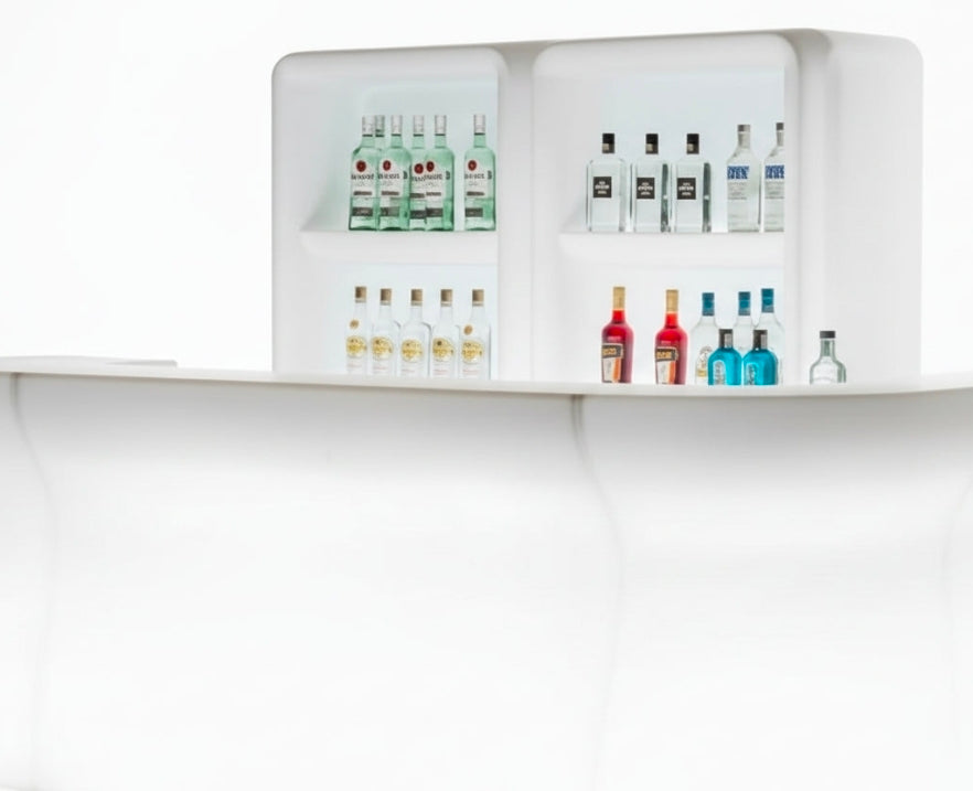 Bancone bar luminoso da esterno da interno