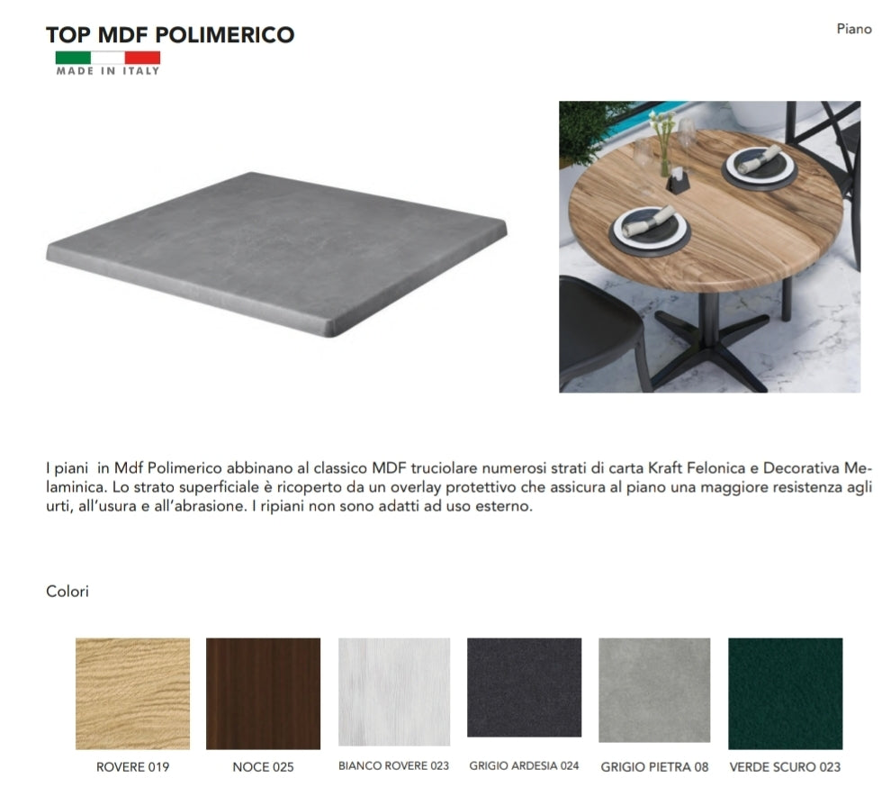 Piani tavolo da esterno da interni per bar e ristoranti 70X70