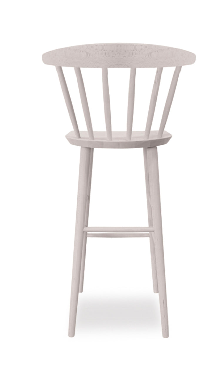 Evento Design Sgabello alto Old America in legno massello di faggio grezzo