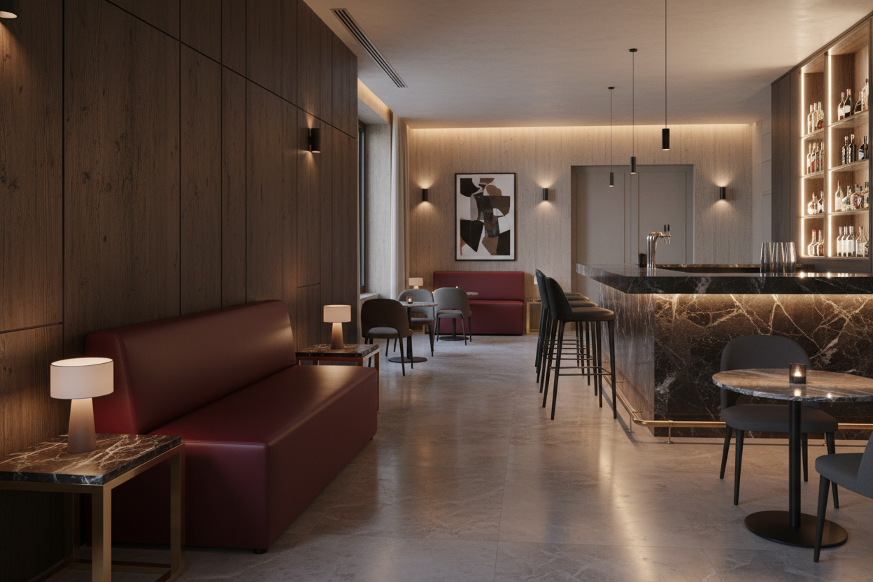 Divano con schienale modena per arredo bar