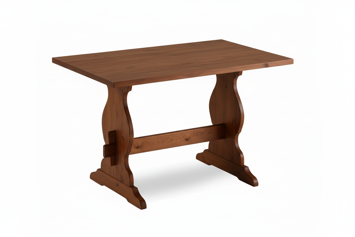 Tavolo Fratino Allungabile in Pino tinta noce 150x80 cm con 2 Allunghe da 40 cm