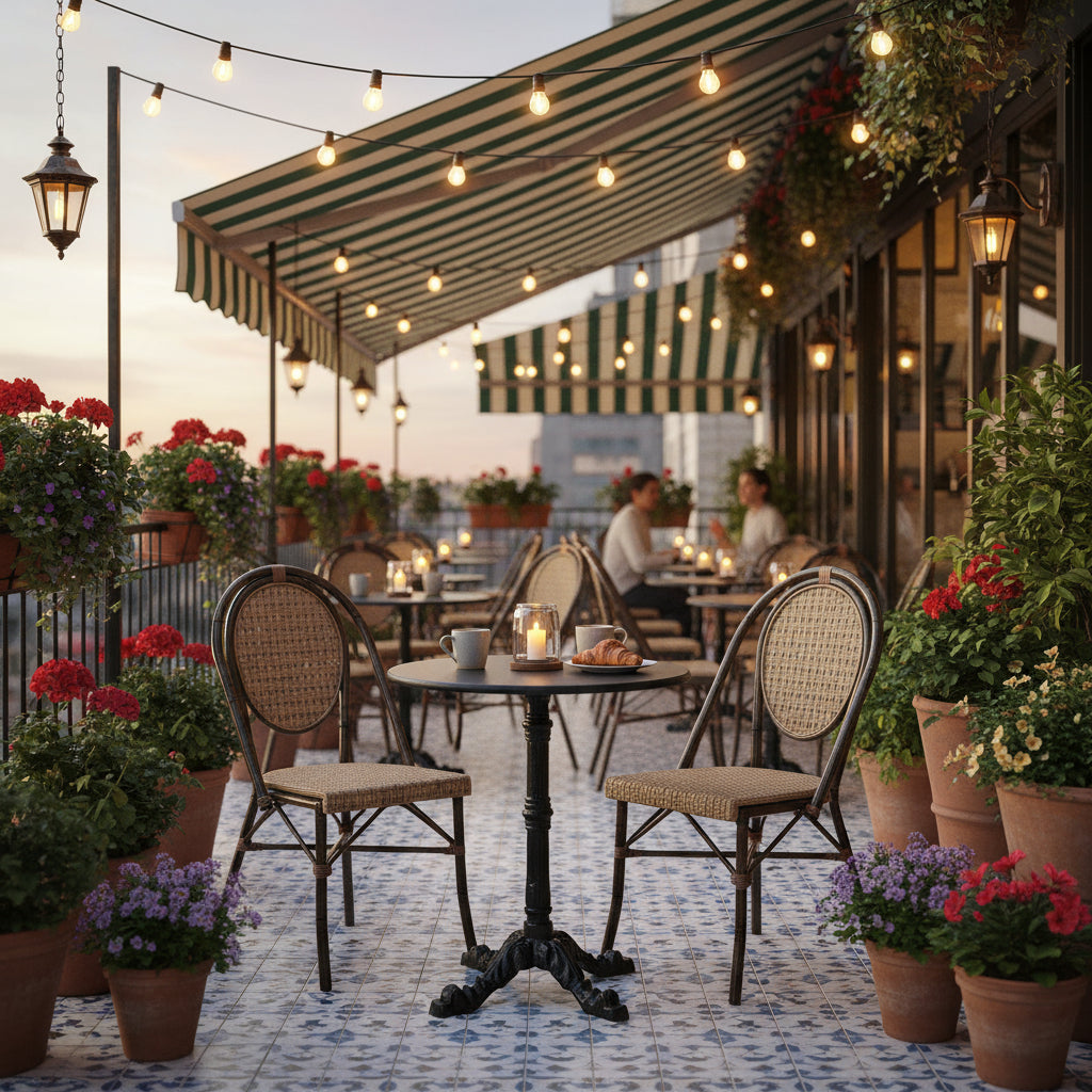 Tavolo da Esterno in Ghisa - Base Robusta con Top Personalizzabile per Ristoranti