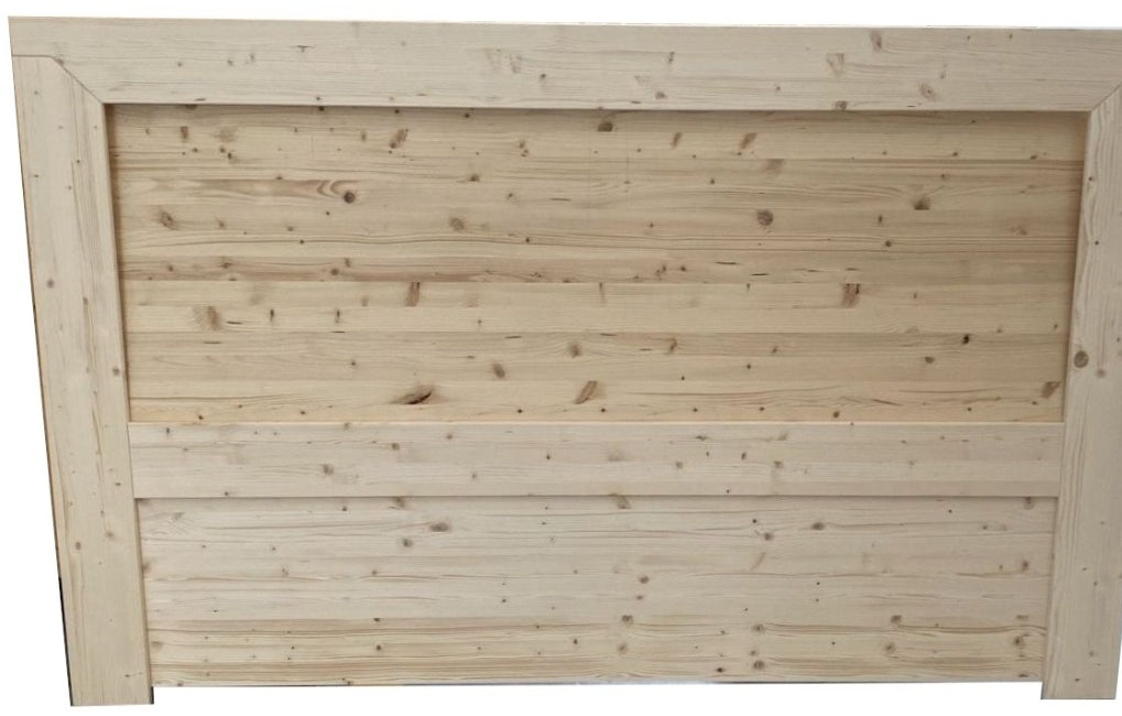 Letto 1 Piazza e Mezza Abete Massello con Testata Imbottita e 4 Cassetti