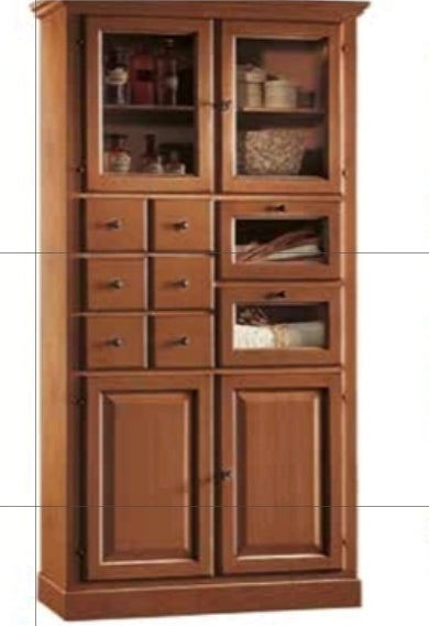 Dispensa da cucina 4 porte 8 cassetti tinta noce