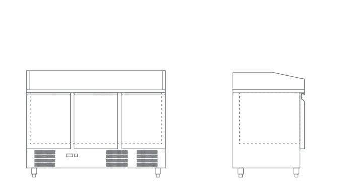 Banco Saladette Refrigerato Professionale