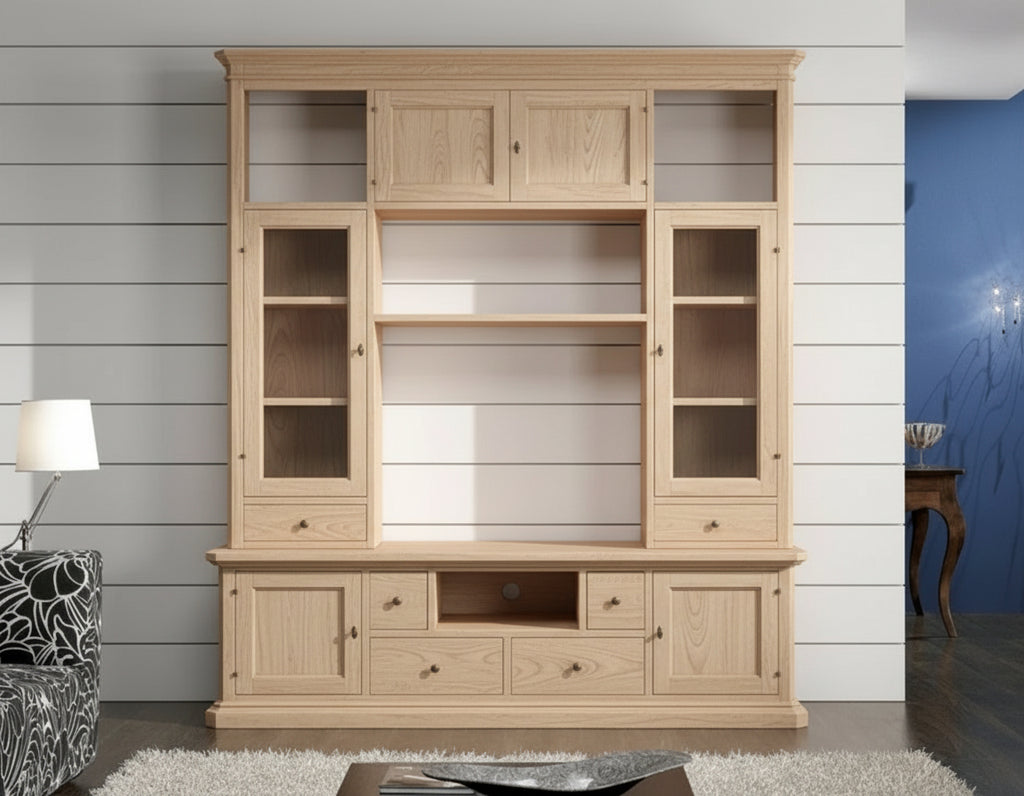 Libreria Smontabile Art. 166/A - Legno Massello finitura grezzo