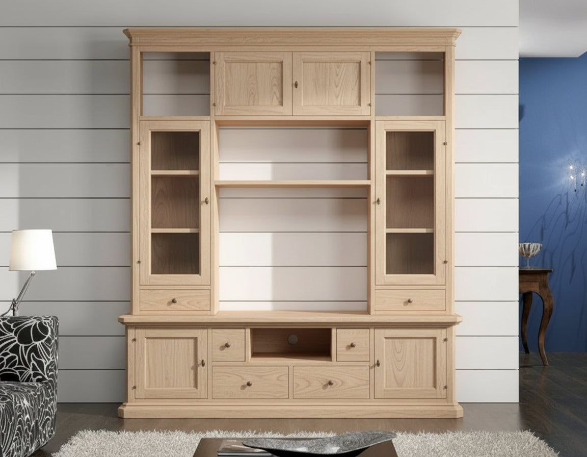 Libreria Smontabile Art. 166/A - Legno Massello finitura grezzo