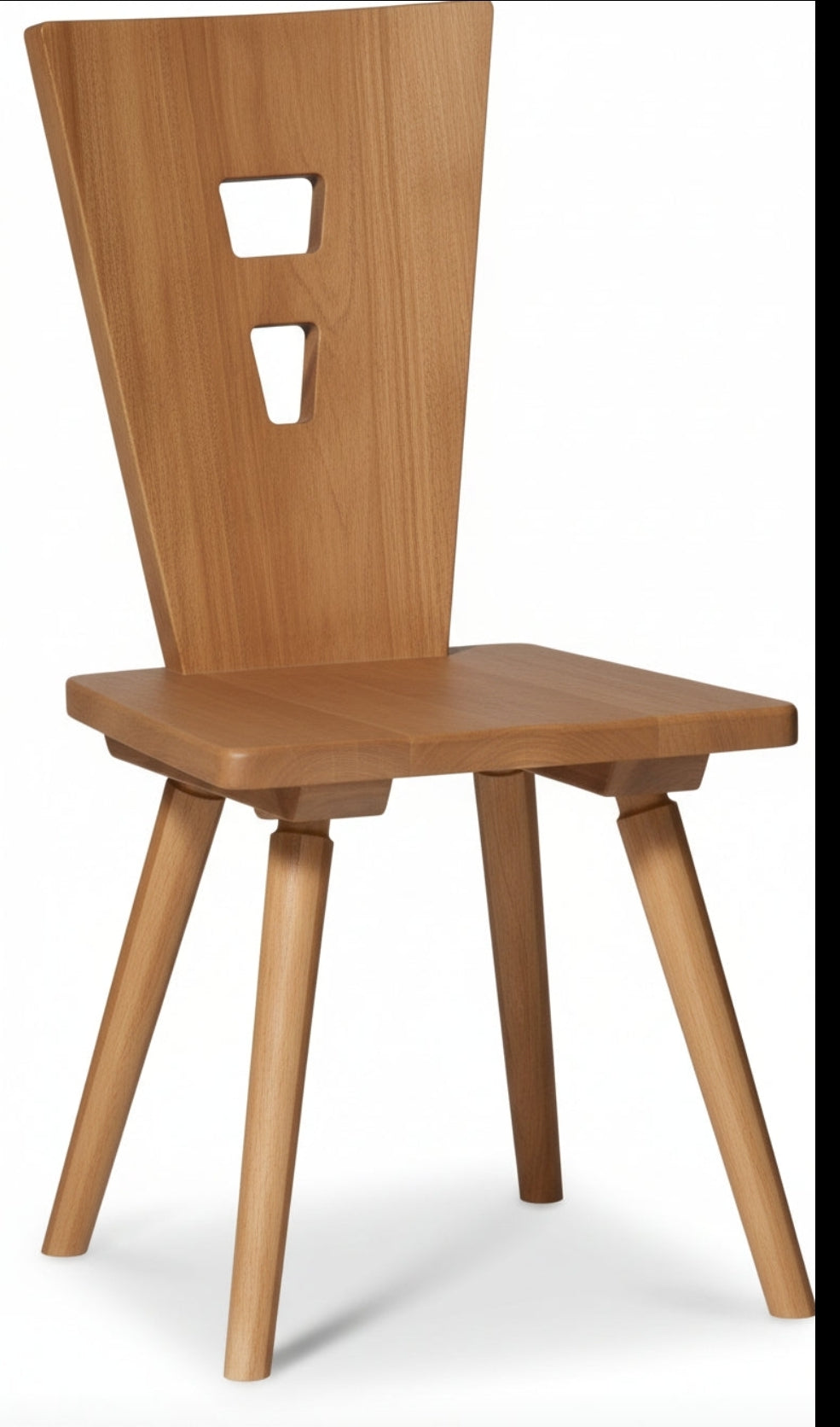 Sedia Tirolese in Legno abete Massello  finitura grezzo per Contract Hospitality