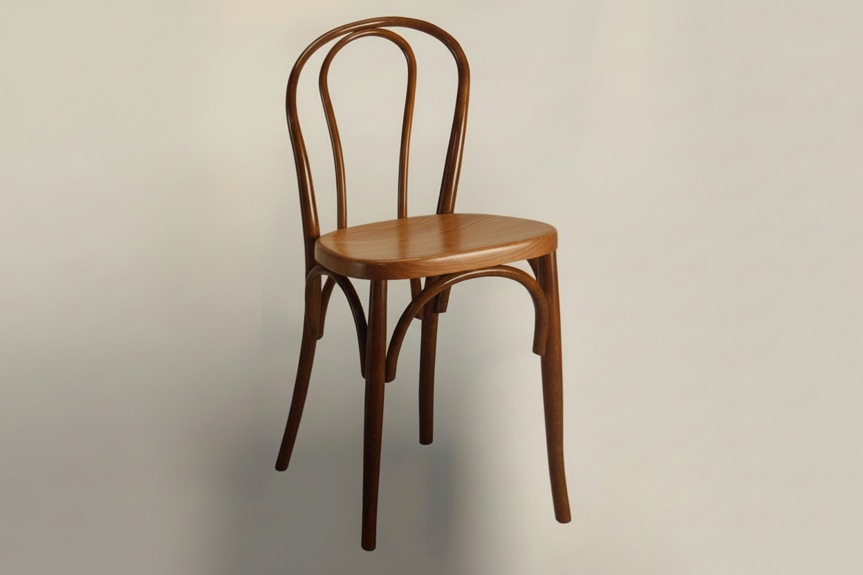 Sedia Thonet in Faggio Tinta Naturale con Fondino Legno