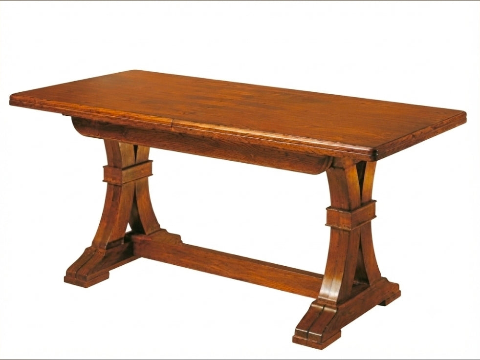 Tavolo fratino da pranzo noce lucido  allungabile 180x100 allungabile arriva a cm 360