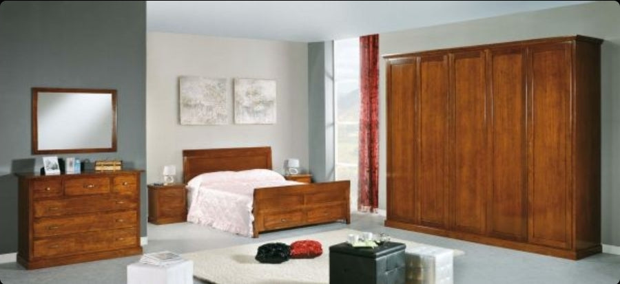 Camera da Letto Completa in Legno Stile Classico Arte Povera - Arredamento Tradizionale