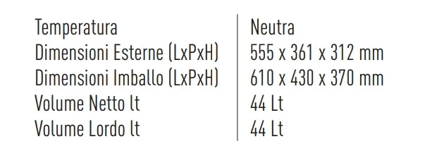 Vetrinetta Neutra da Banco 44 Lt - 555x361x316mm