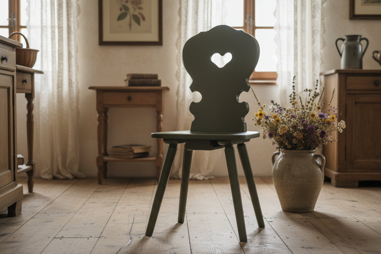 Sedia Tirolese Vienna - Stile Chalet Montagna in Abete Laccato Piacenza, gorizia,  treviso